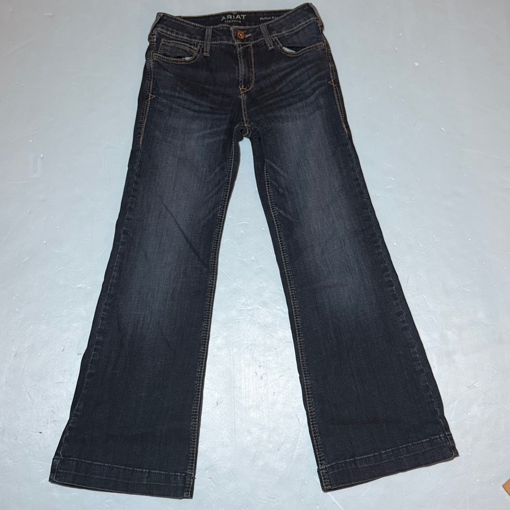 ARIAT Jeans Women's 28 S Blue Trouser Perfect Rise Maggie Wide Leg Denim Western - Picture 8 of 15